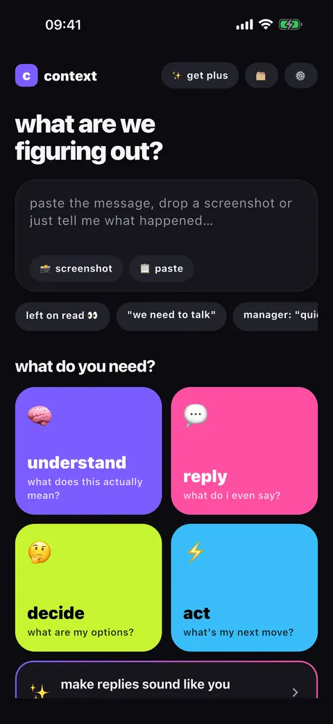 Context home screen: what are we figuring out?